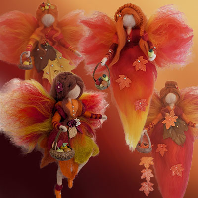 Waldorf Fee Herbst Jahreszeiten autumn fairy needle felted