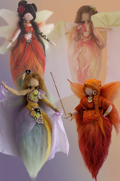 Fee Märchenwolle Bauchtanz Stocktanz Tribal Fusion Fächer Bellydance Fairy needle felted